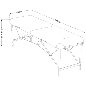 Massageliege aus Aluminium Basic 2 zonen