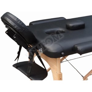 Massagetafel 3 zones zwart + rolhouder