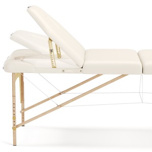 Massagetafel 3 zones nieuw model creme + rolhouder