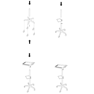 Chariot professionnel en fer avec 5 roulettes