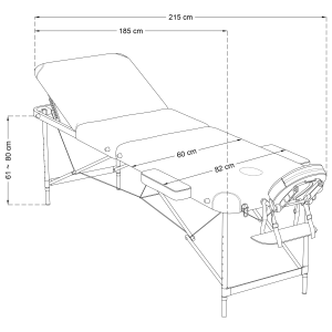 Massagetafel 3 sectie Aluminium Lichtgewicht