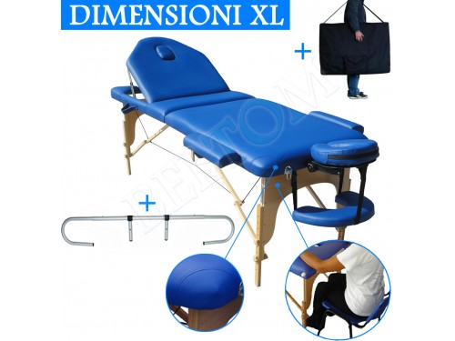 Table de Massage nouveau modèle Bleu + Porte-Rouleau